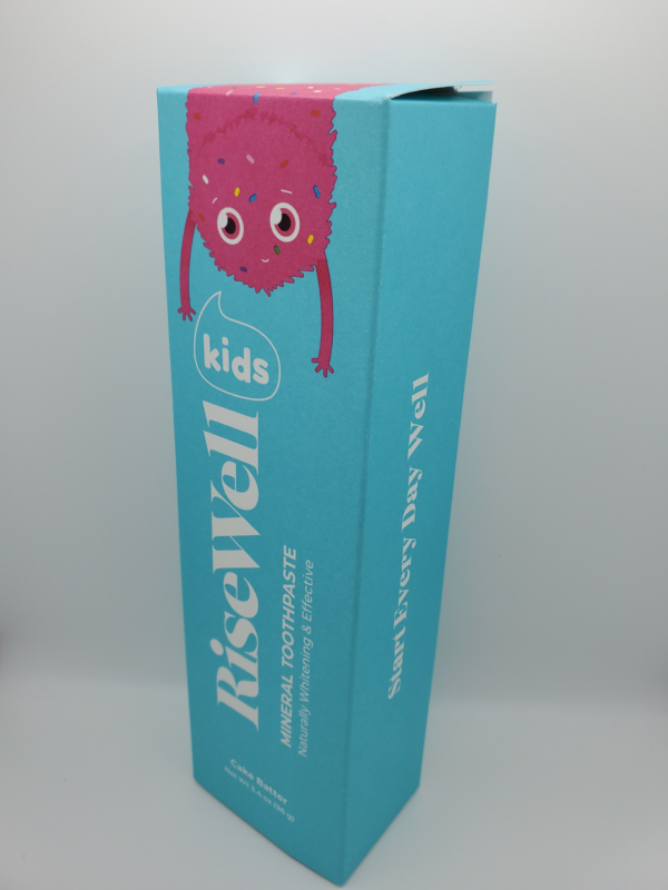 a blue box with a pink monster on it.