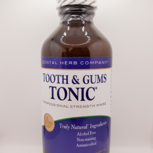 a bottle of tooth and gums tonic.